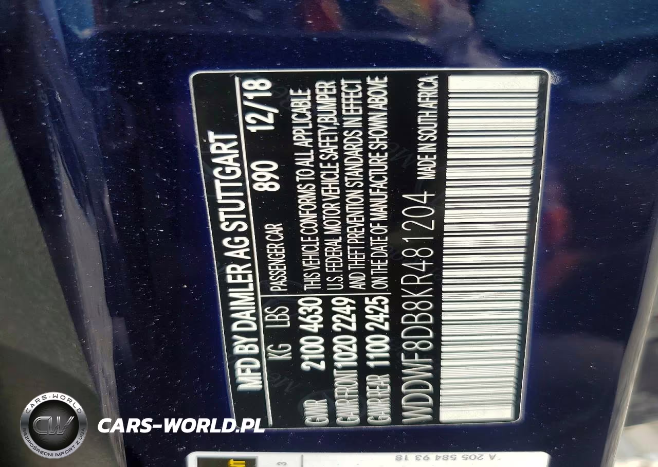2019 Mercedes-Benz C 300 VIN:WDDWF8DB8KR481204 - 13