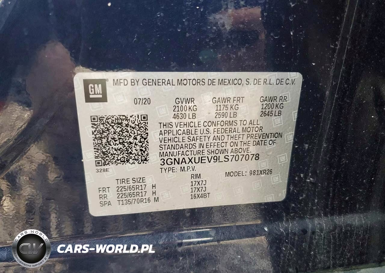 2020 Chevrolet Equinox Lt VIN:3GNAXUEV9LS707078 - 14