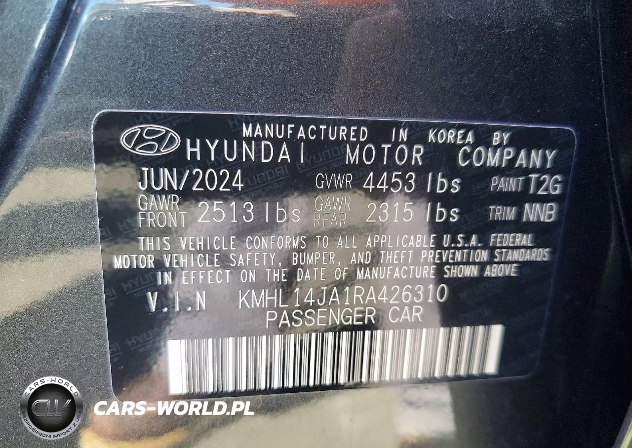 2024 Hyundai Sonata Sel VIN:KMHL14JA1RA426310 - 12