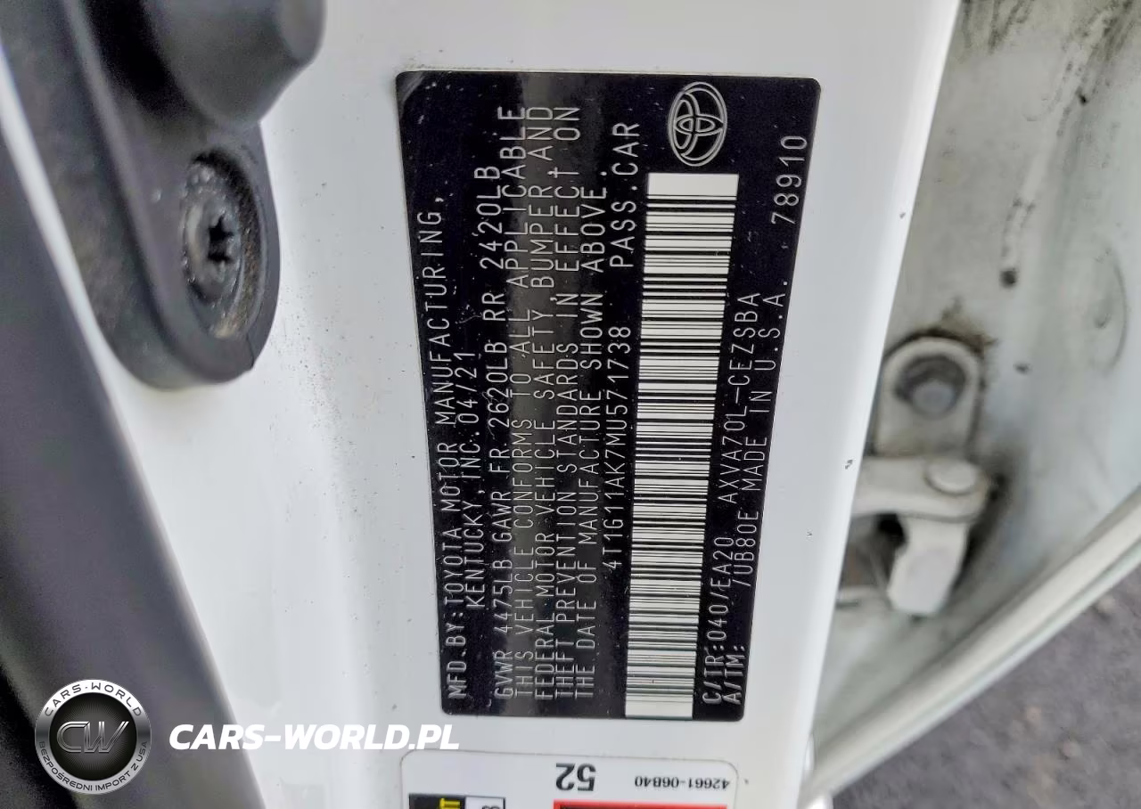 2021 Toyota Camry VIN:4T1G11AK7MU571738 - 12