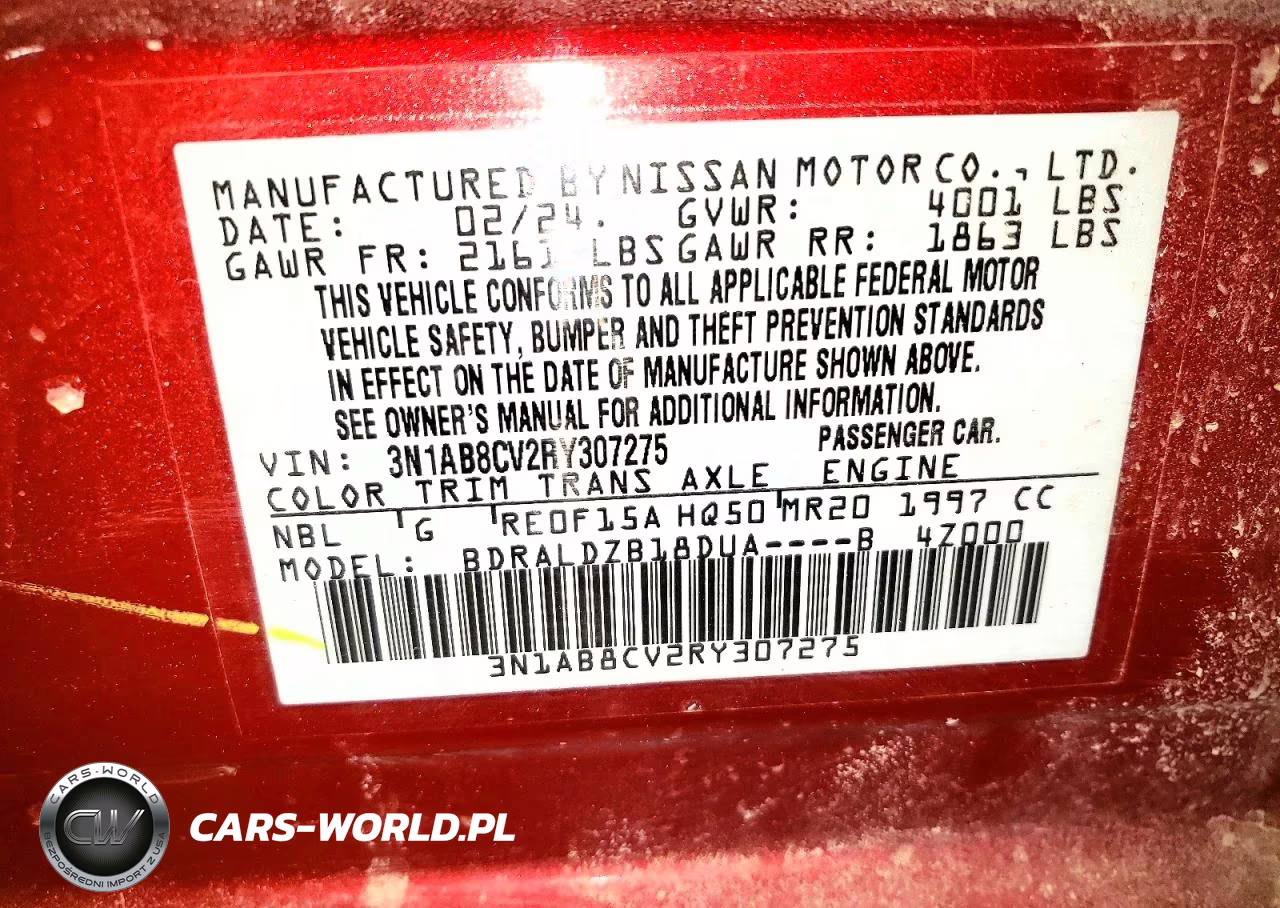 2024 Nissan Sentra Sv VIN:3N1AB8CV2RY307275 - 12