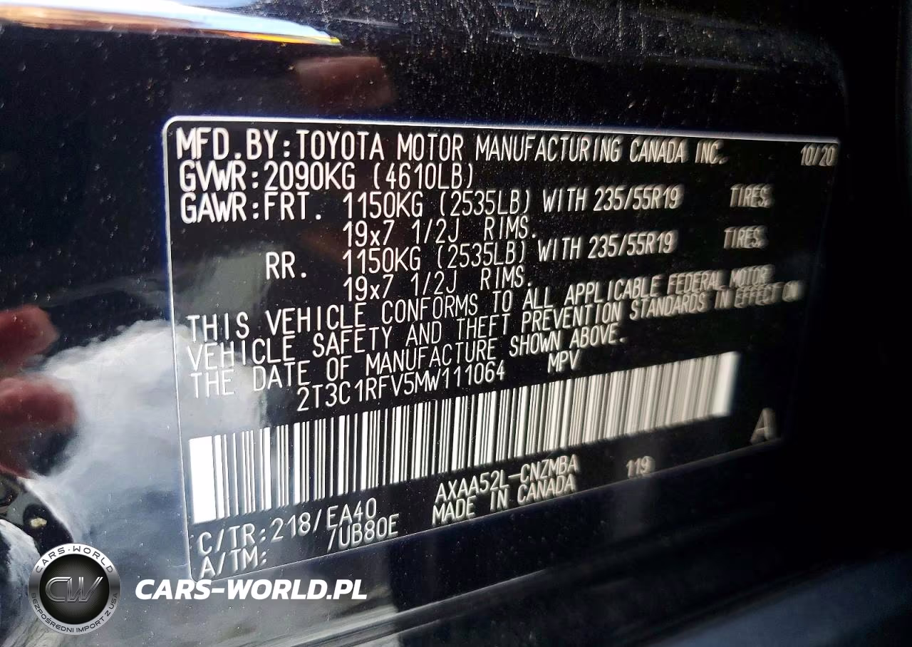 2021 Toyota Rav4 Xle Premium VIN:2T3C1RFV5MW111064 - 13