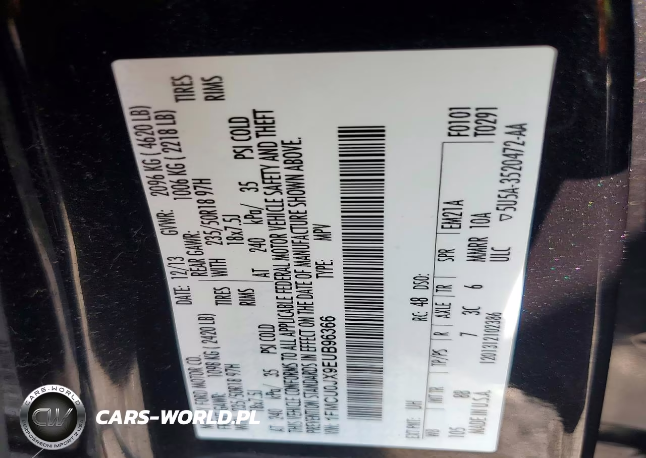 2014 Ford Escape Titanium VIN:1FMCU0JX9EUB96366 - 13