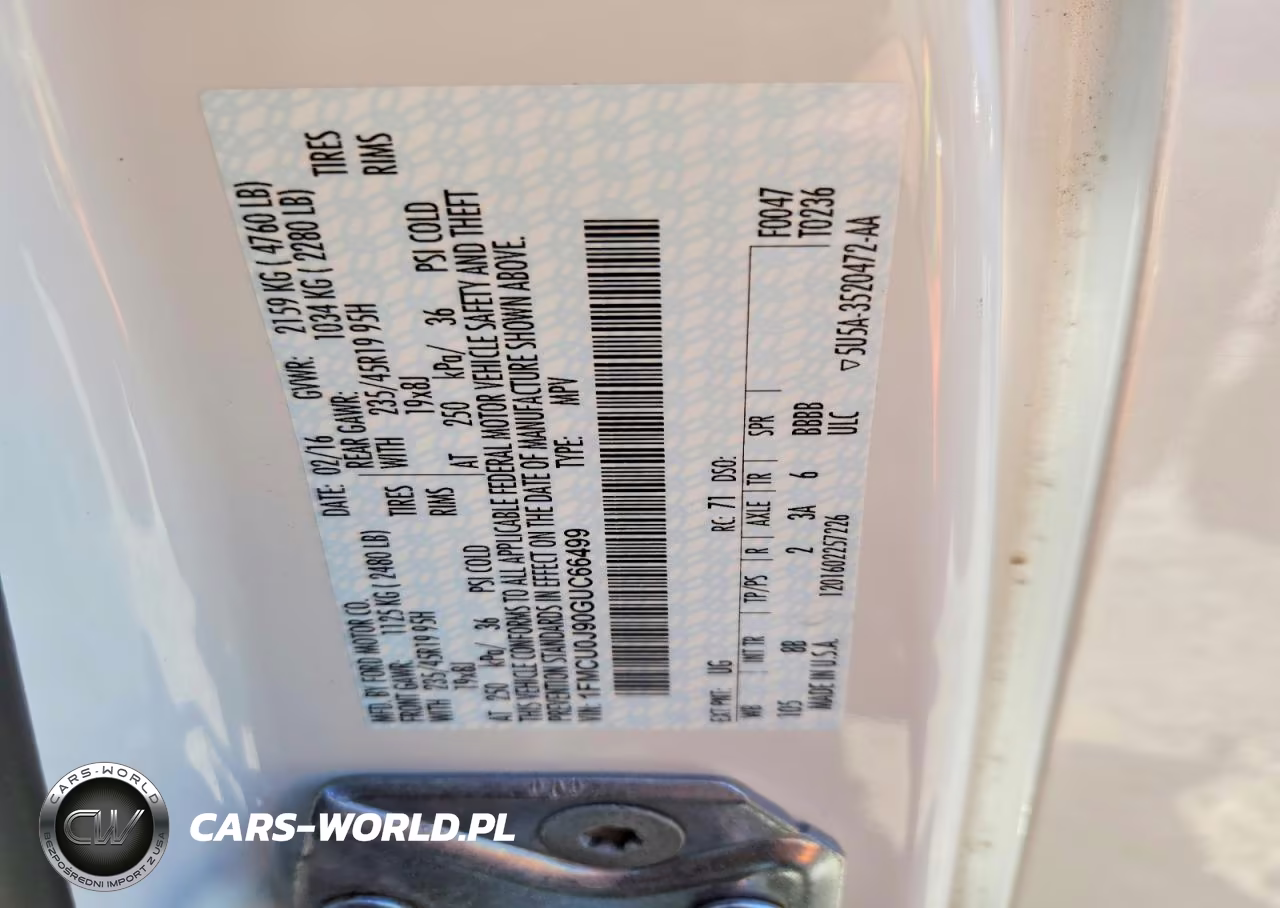 2016 Ford Escape Titanium VIN:1FMCU0J90GUC66499 - 13
