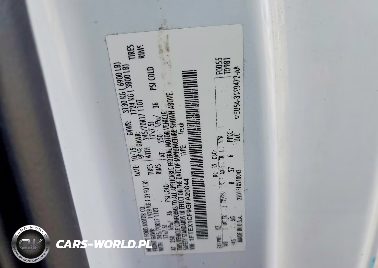 2016 Ford F150 VIN:1FTEX1CF9GFA20844 - 13