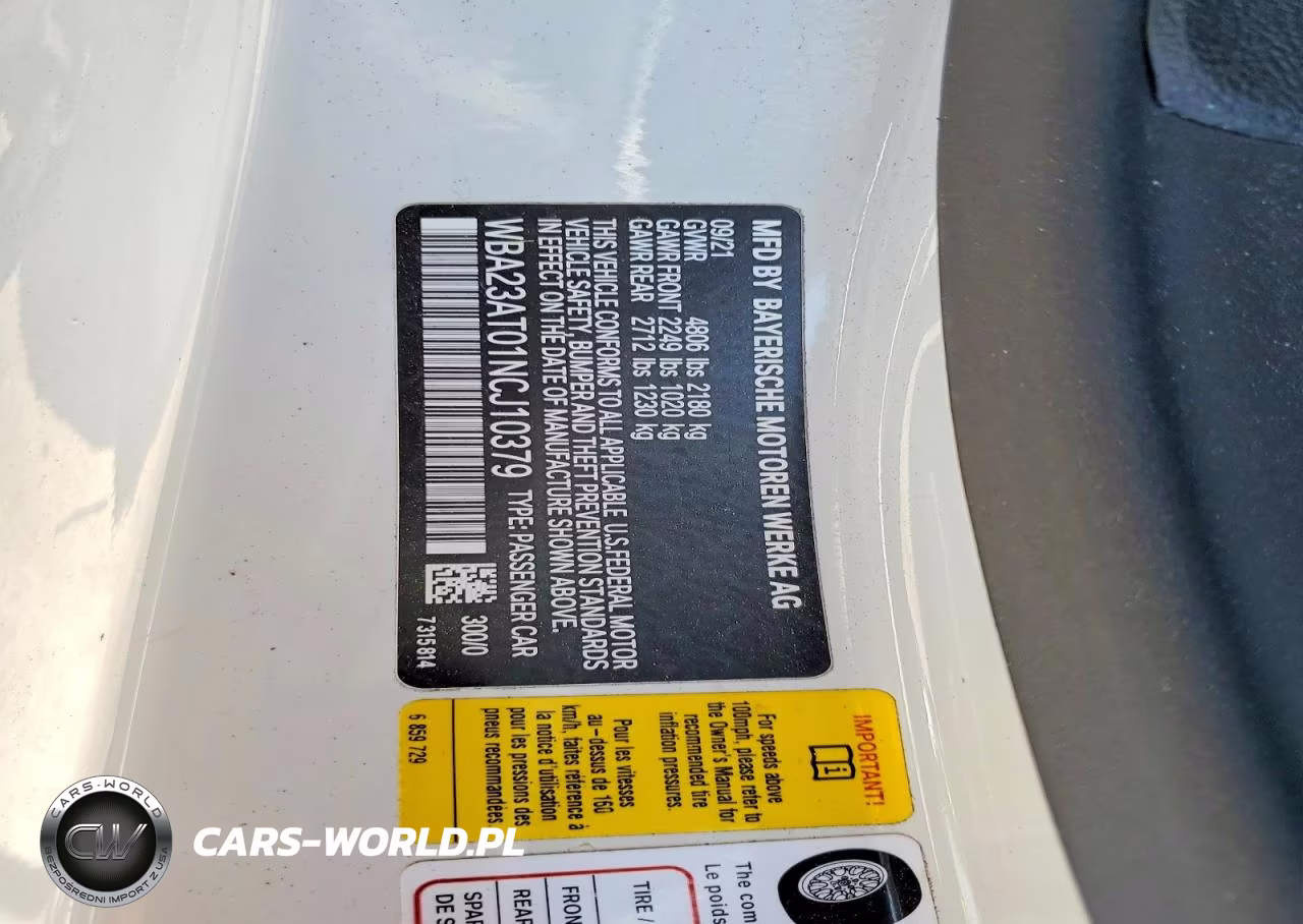 2022 BMW 430I VIN:WBA23AT01NCJ10379 - 12
