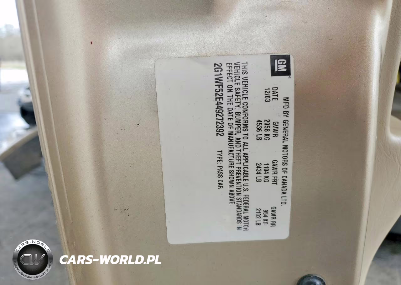 2004 Chev Impala VIN:2G1WF52E449272392 - 12