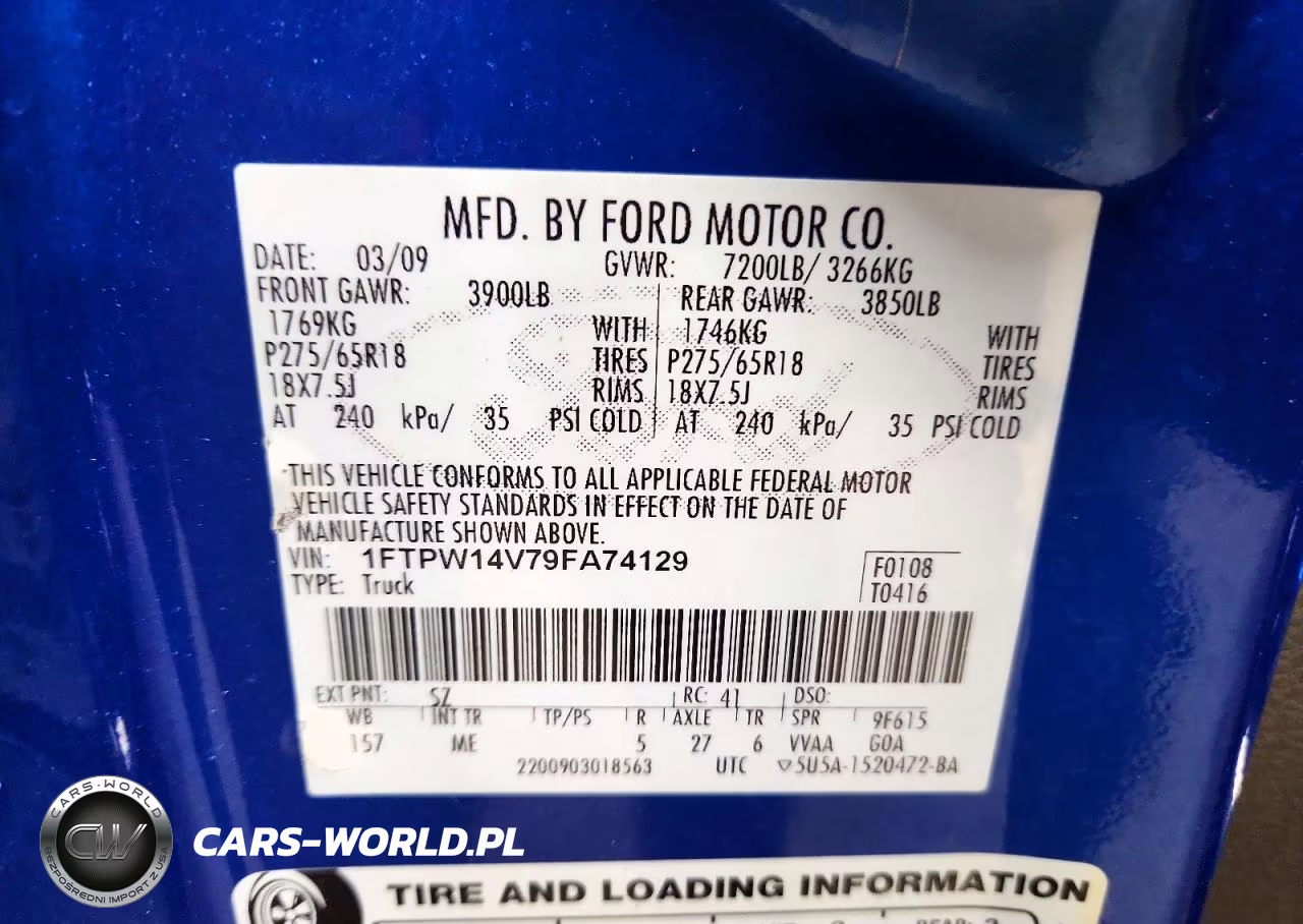 2009 Ford F150 Supercrew VIN:1FTPW14V79FA74129 - 12