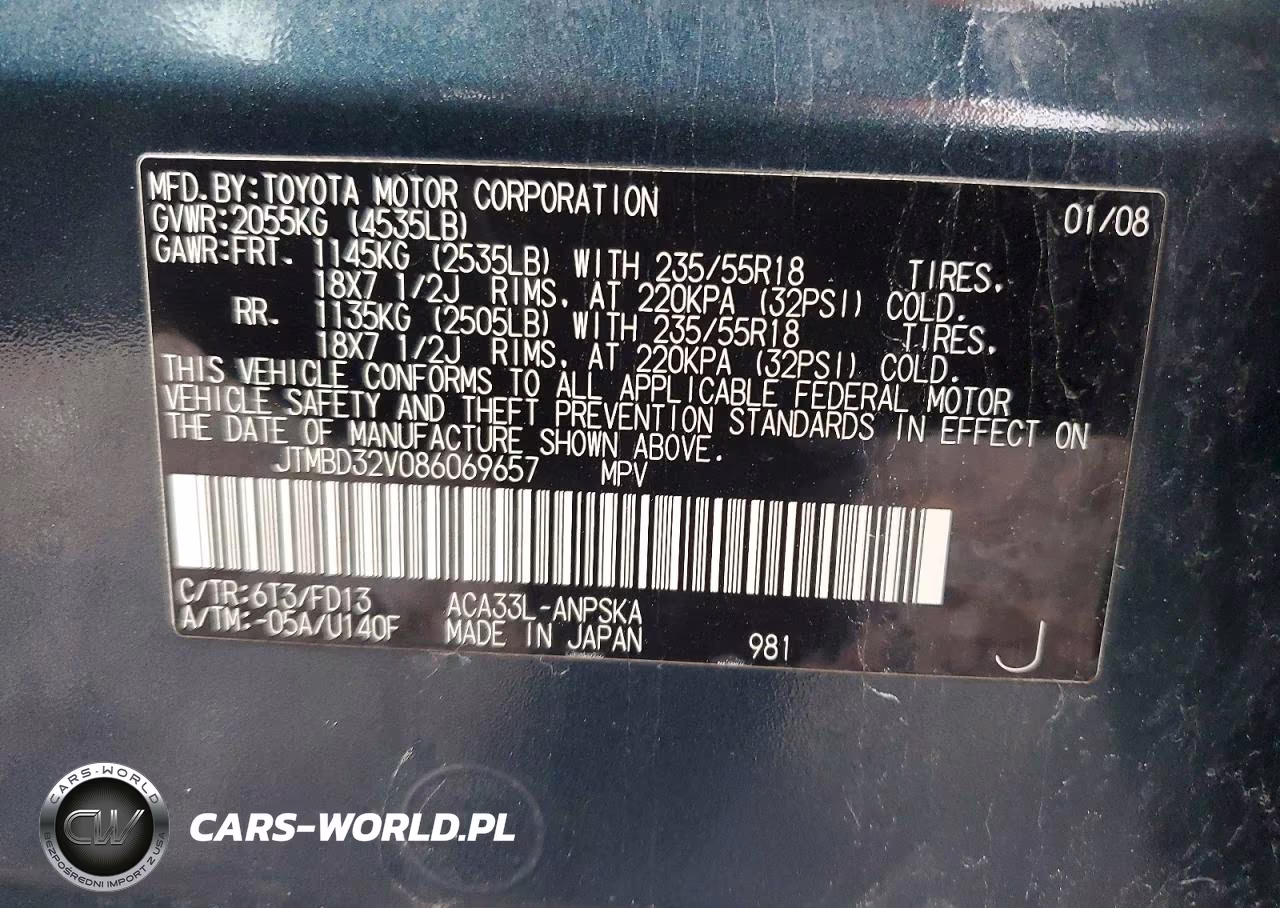 2008 Toyota Rav4 Sport VIN:JTMBD32V086069657 - 12