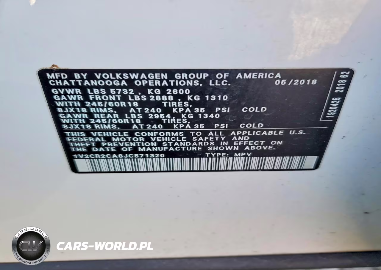 2018 Volkswagen Atlas Se VIN:1V2CR2CA8JC571320 - 14
