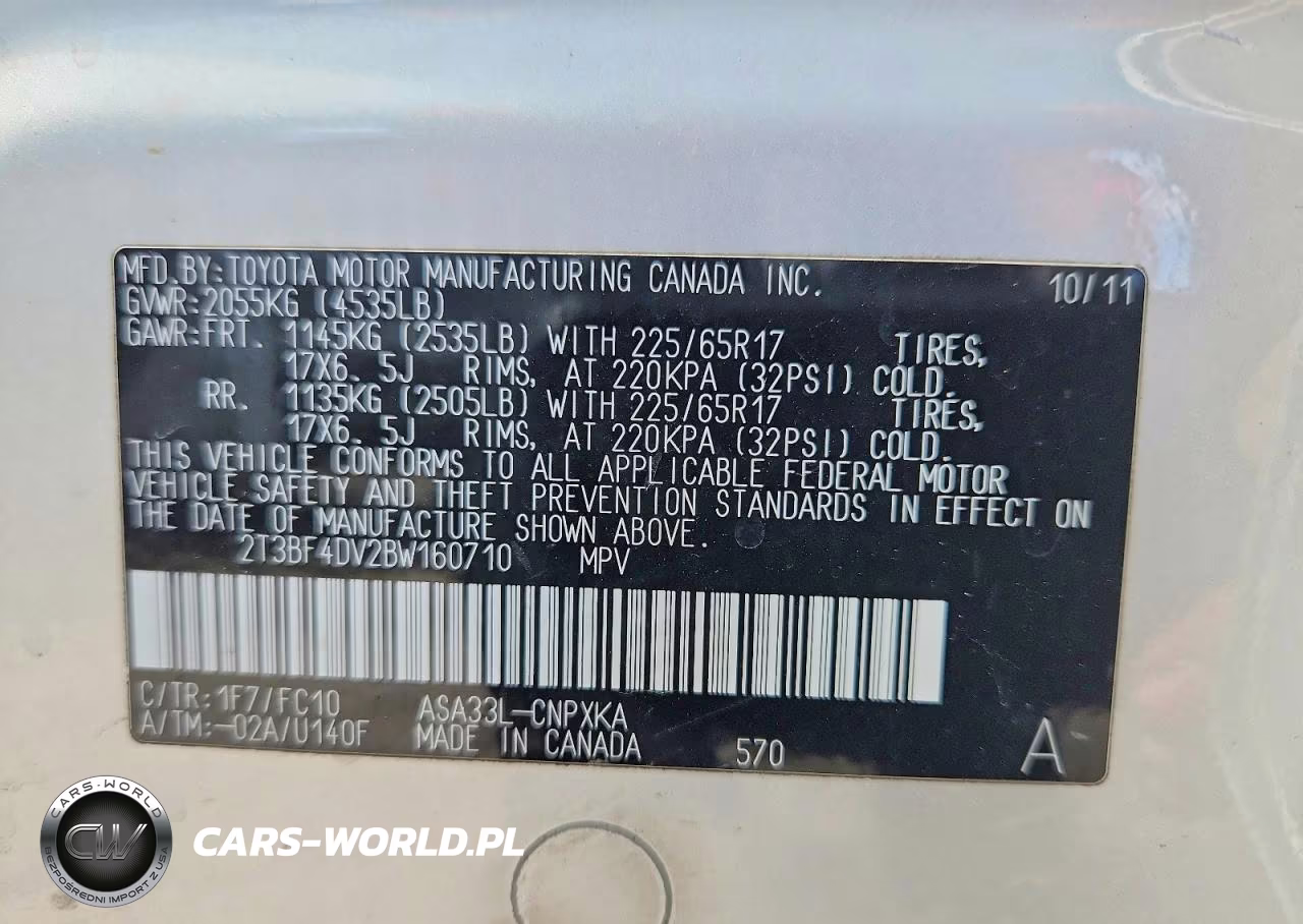2011 Toyota Rav4 Base VIN:2T3BF4DV2BW160710 - 13