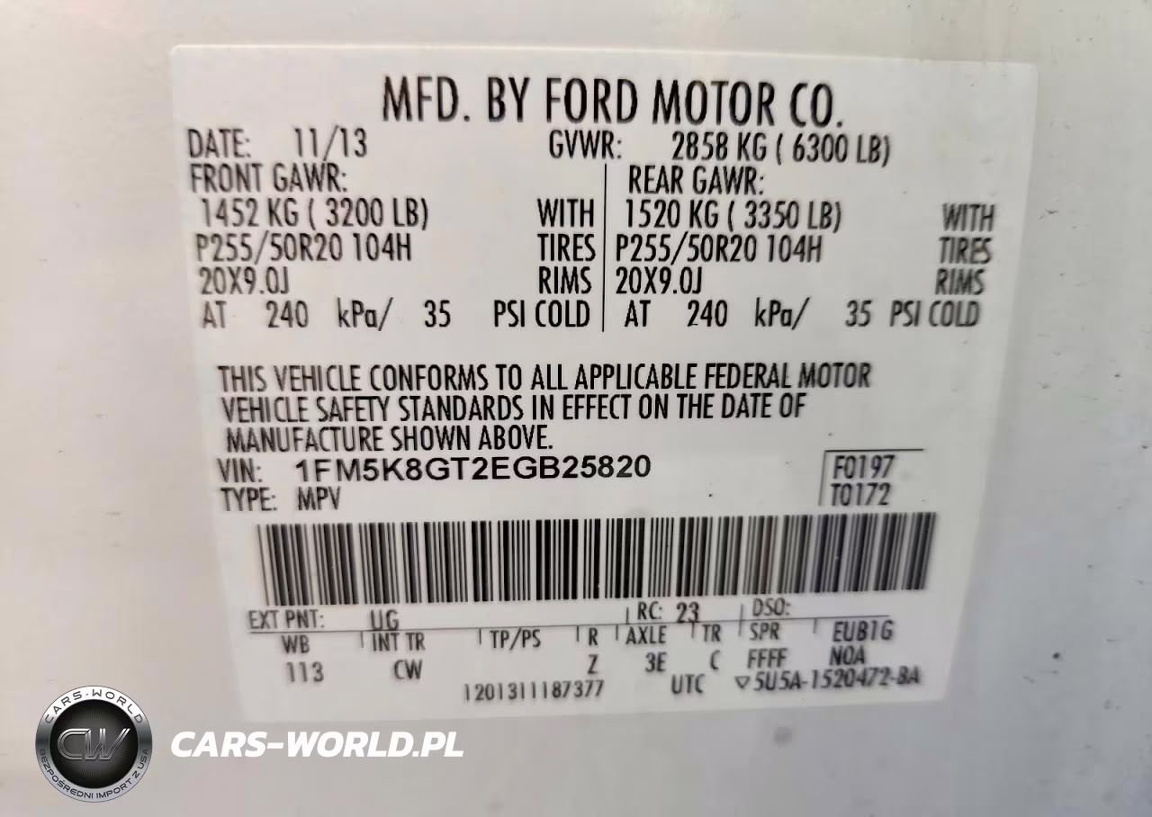 2014 Ford Explorer Sport VIN:1FM5K8GT2EGB25820 - 13