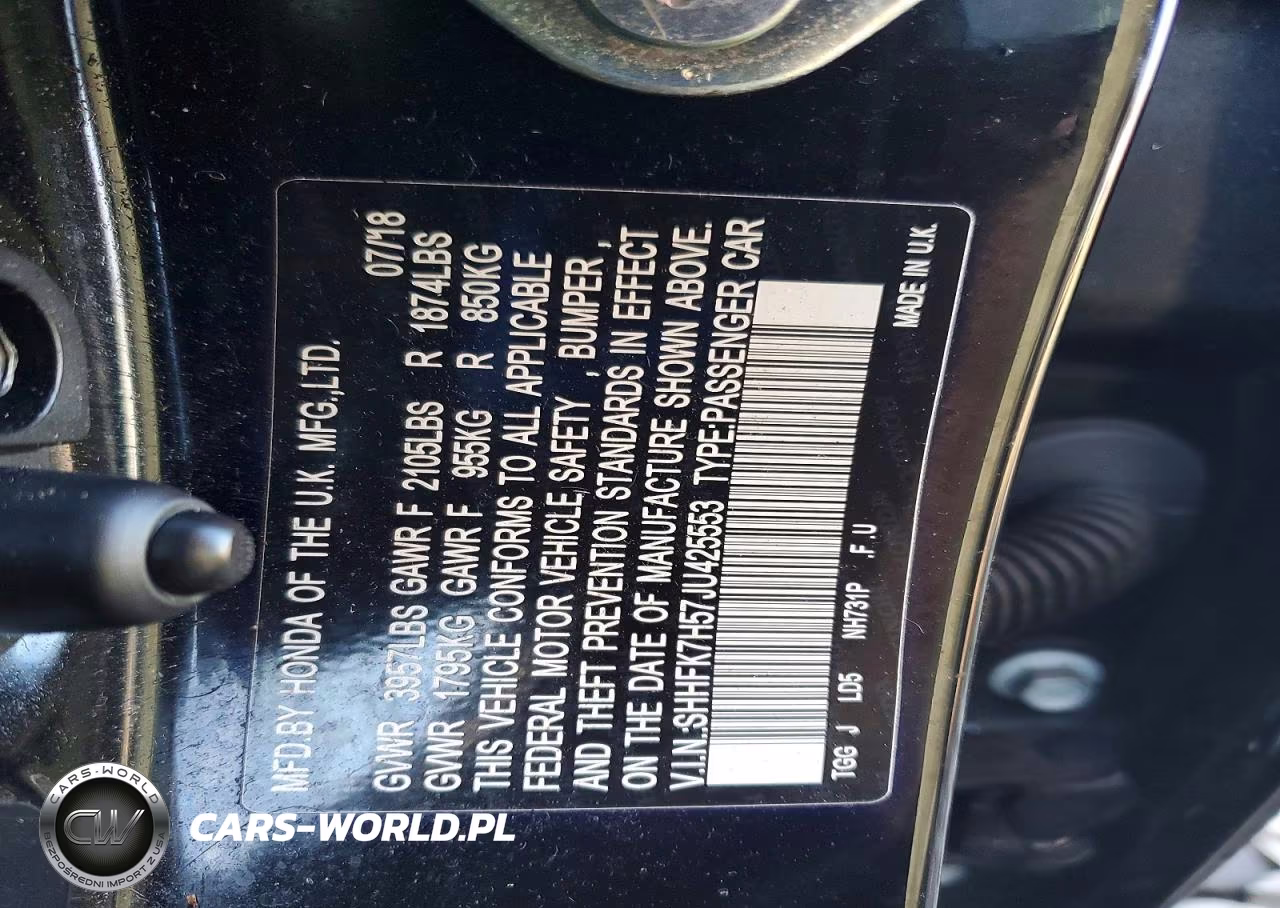 2018 Honda Civic Ex VIN:SHHFK7H57JU425553 - 12