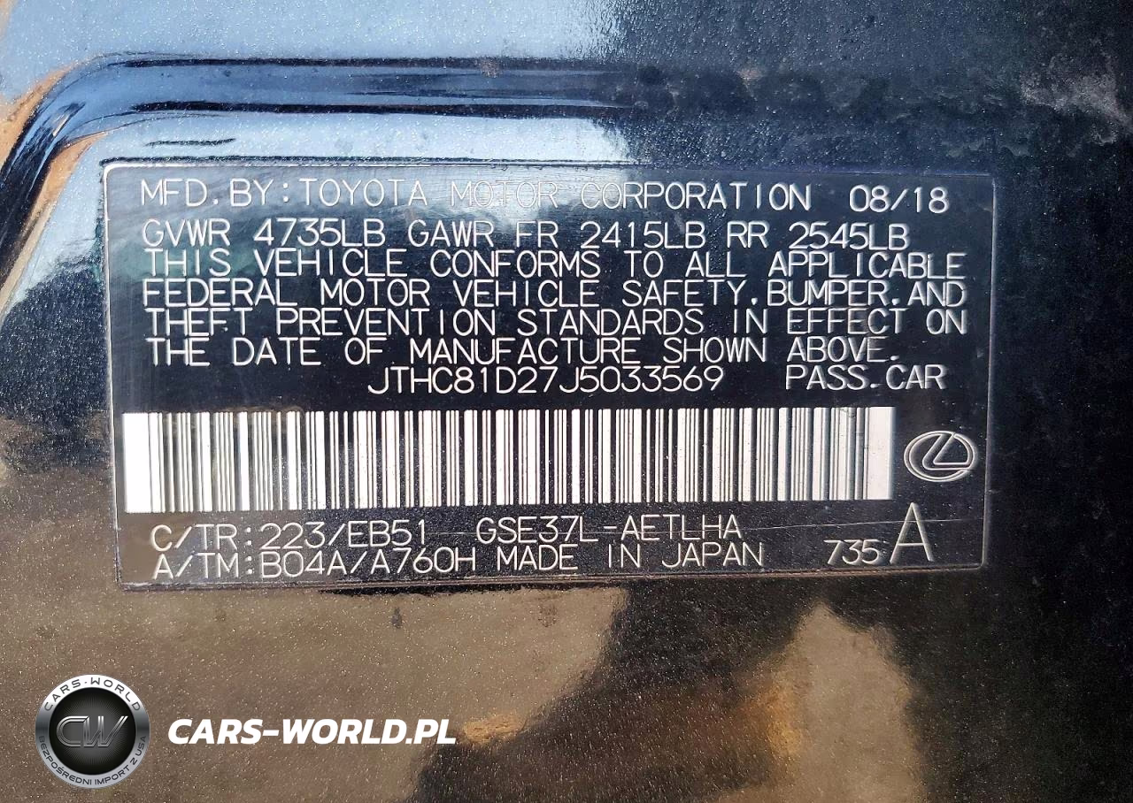 2018 Lexus Is 300 Base VIN:JTHC81D27J5033569 - 12