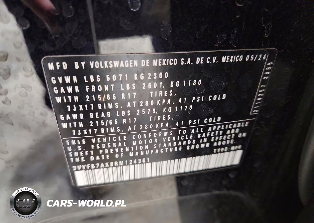 2024 Volkswagen Tiguan S VIN:3VVFB7AX8RM124361 - 13