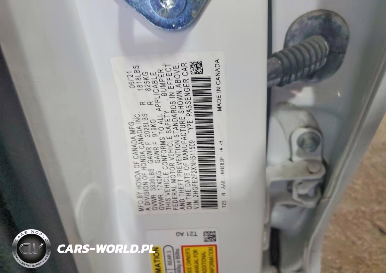 2022 Honda Civic Lx VIN:2HGFE2F2XNH511509 - 12