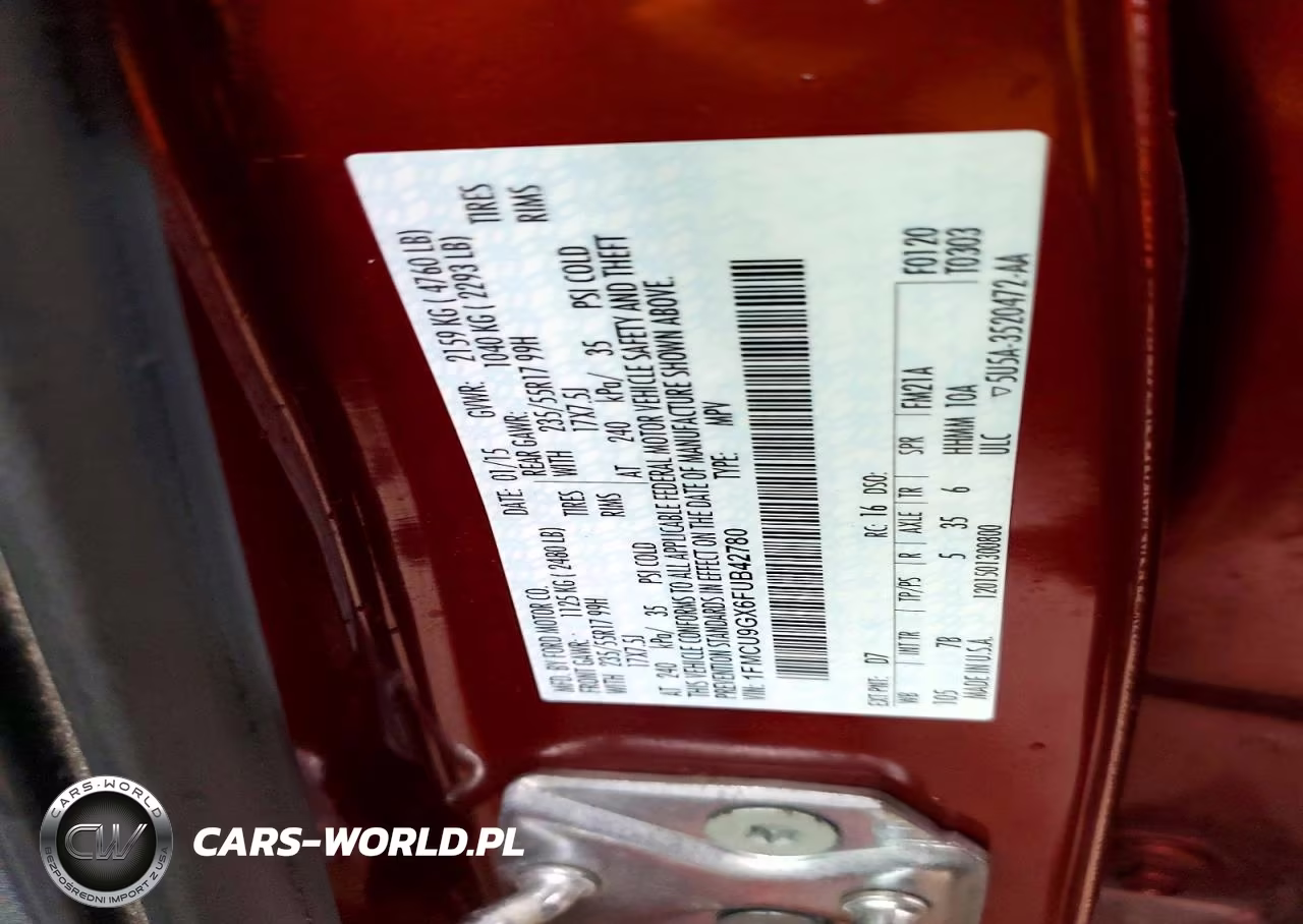 2015 Ford Escape VIN:1FMCU9GX6FUB42780 - 12