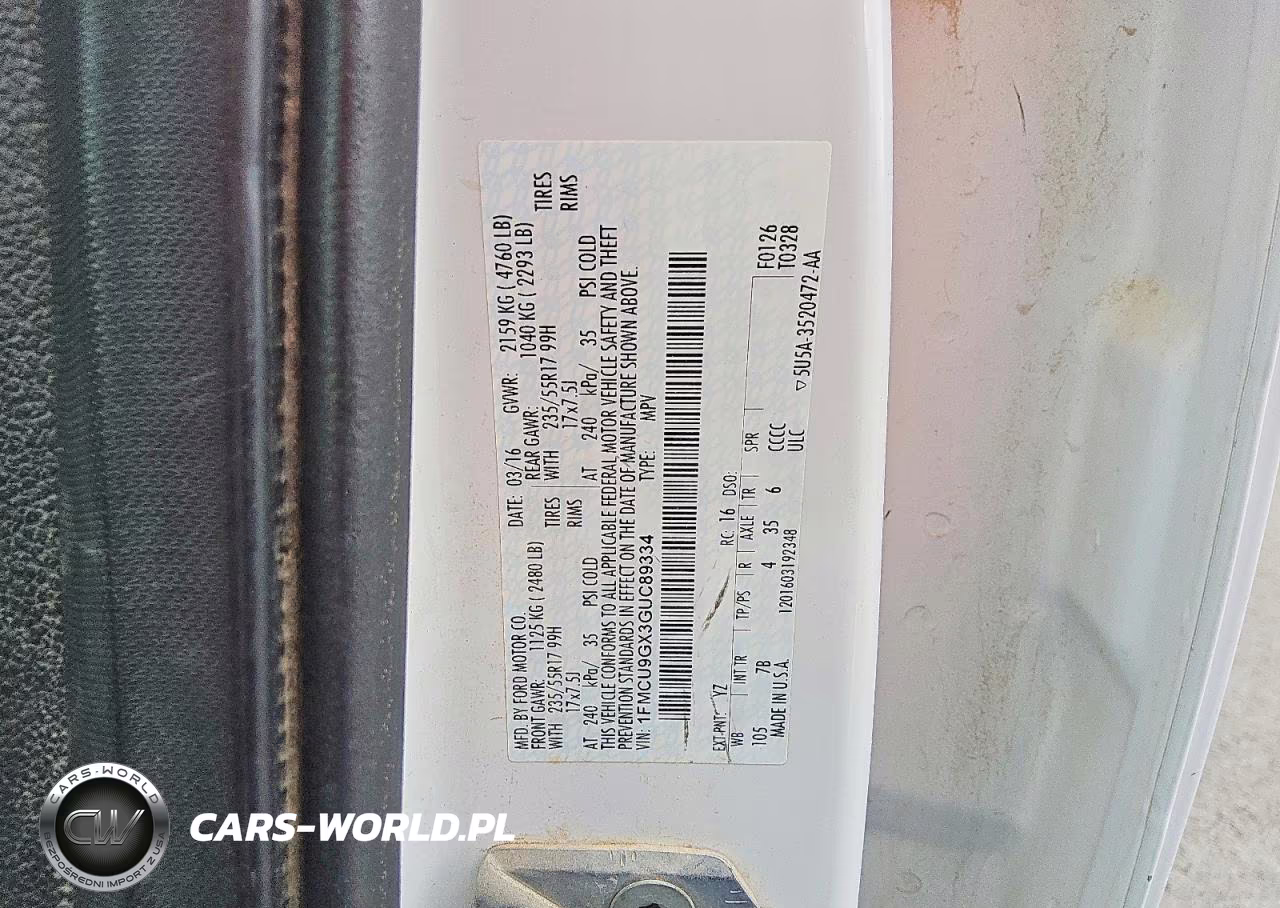 2016 Ford Escape Se VIN:1FMCU9GX3GUC89334 - 14