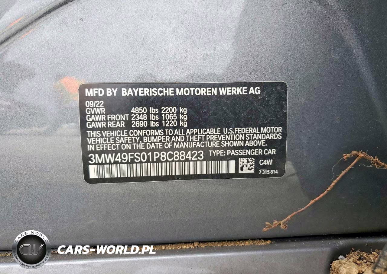 2023 BMW M340I VIN:3MW49FS01P8C88423 - 12