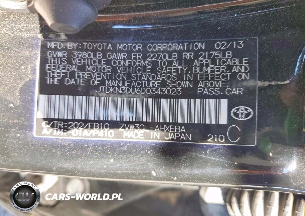2013 Toyota Prius Three VIN:JTDKN3DU6D0343023 - 12