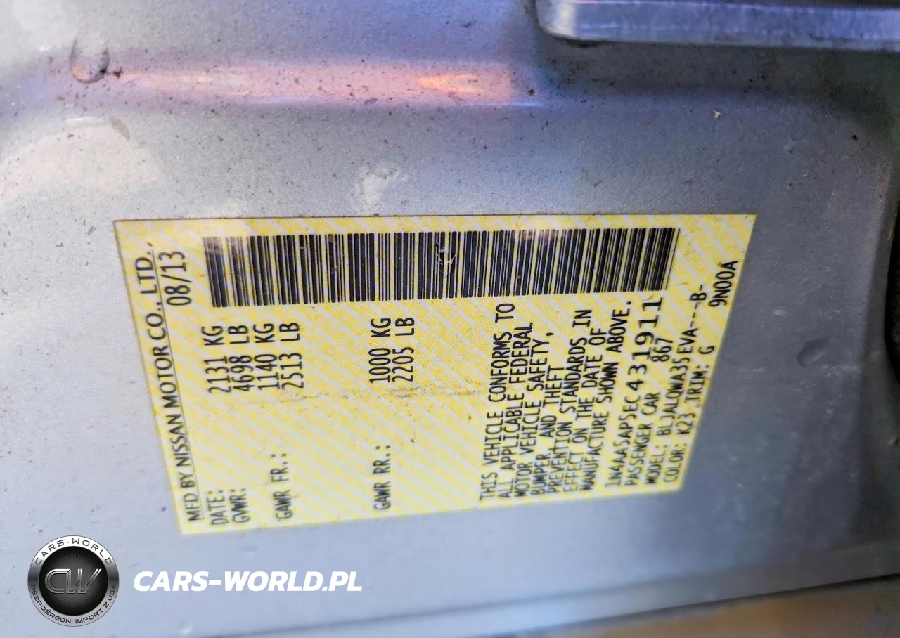 2014 Nissan Maxima 3.5 S VIN:1N4AA5AP5EC431911 - 12