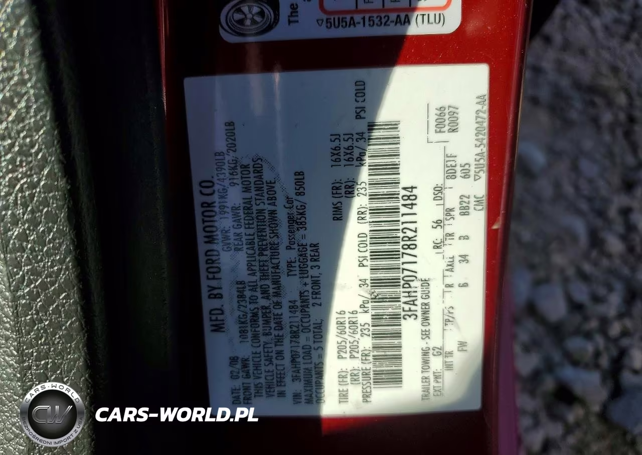2008 Ford Fusion Se VIN:3FAHP07178R211484 - 12