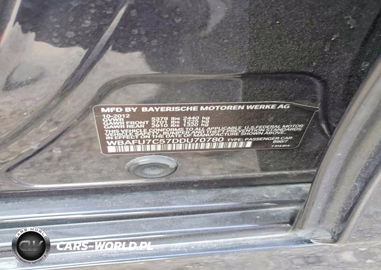 2013 BMW 535 Xi VIN:WBAFU7C57DDU70780 - 12