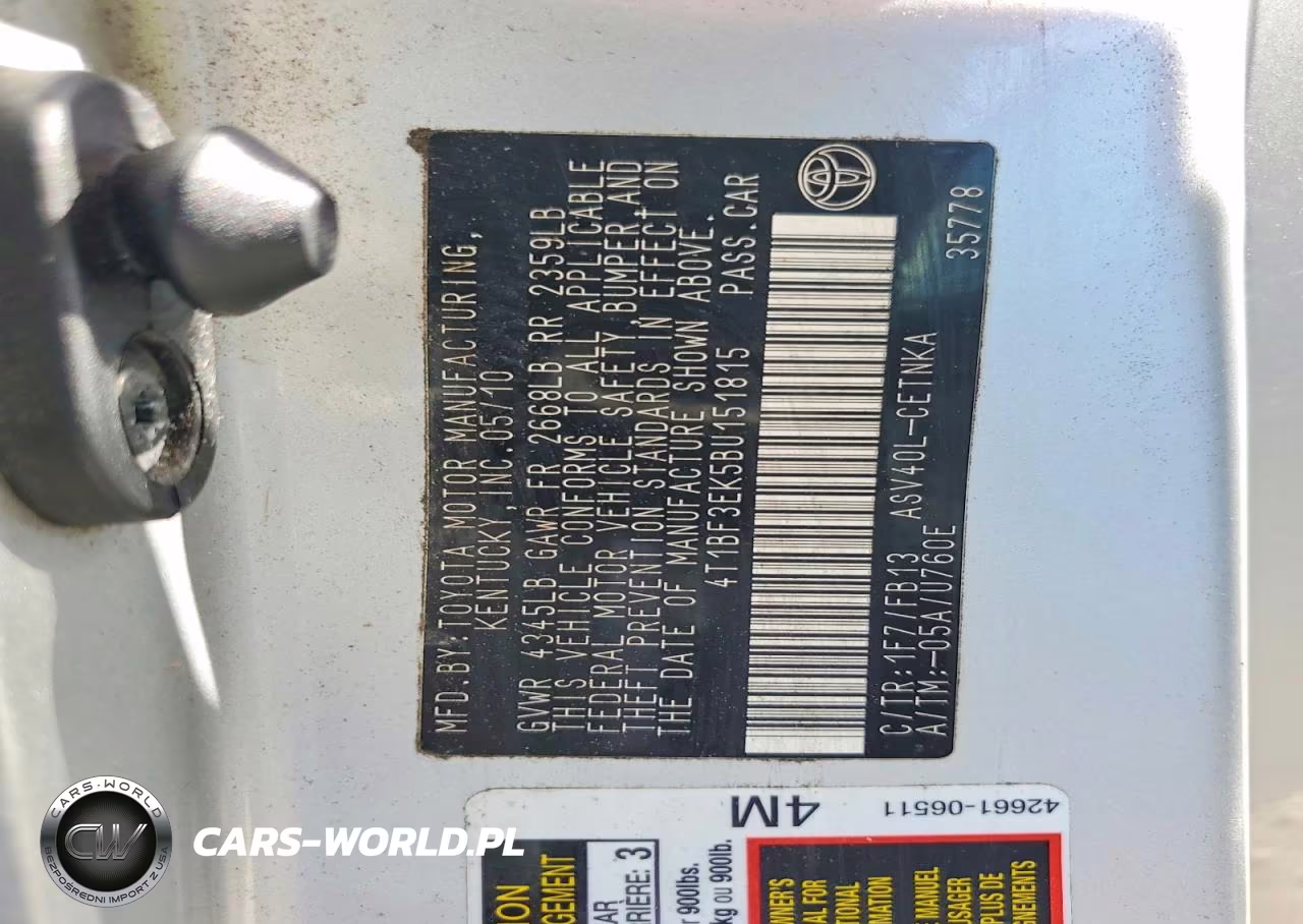 2011 Toyota Camry Le VIN:4T1BF3EK5BU151815 - 12