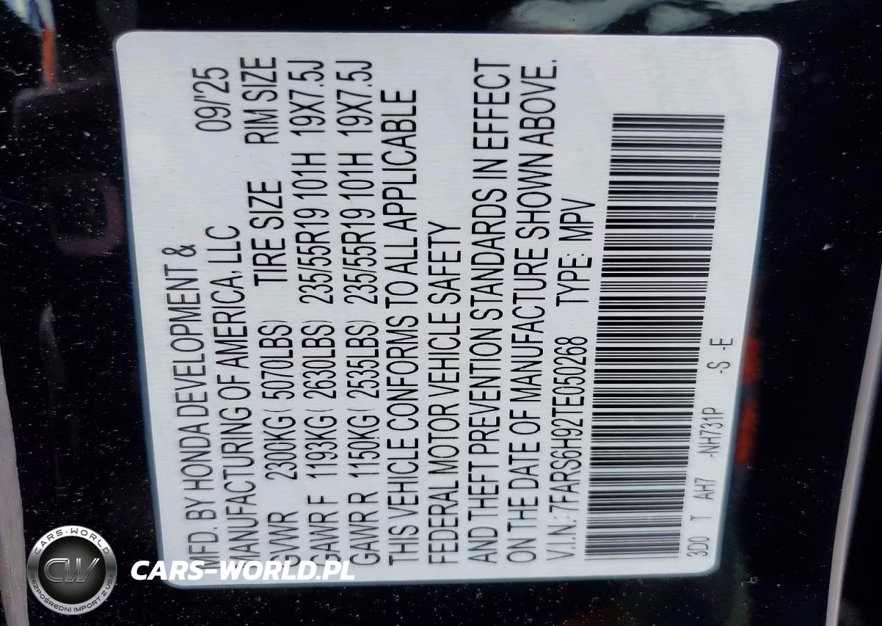 2026 Honda Cr-V Sport Touring VIN:7FARS6H92TE050268 - 13