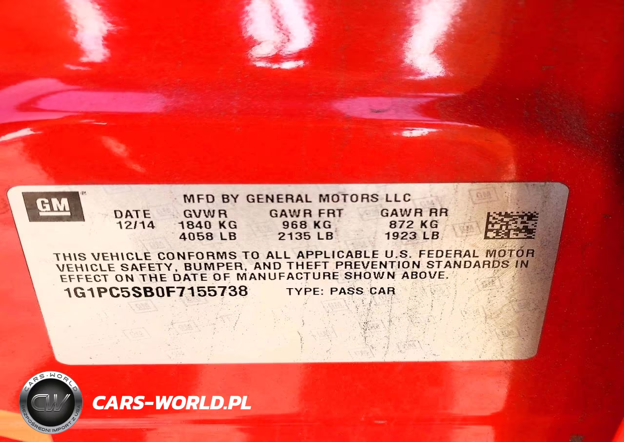 2015 Chevrolet Cruze Lt VIN:1G1PC5SB0F7155738 - 12