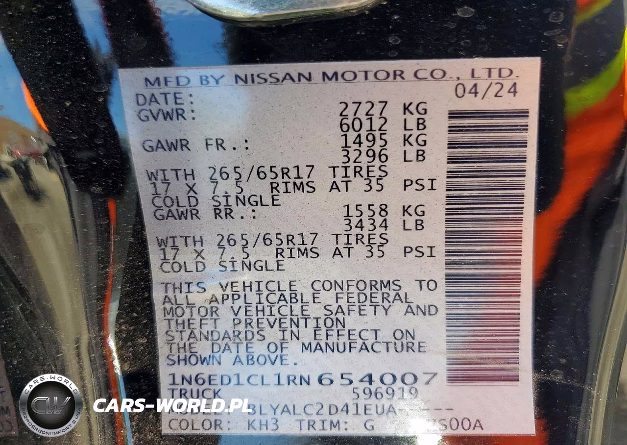 2024 Nissan Frontier Sv VIN:1N6ED1CL1RN654007 - 12