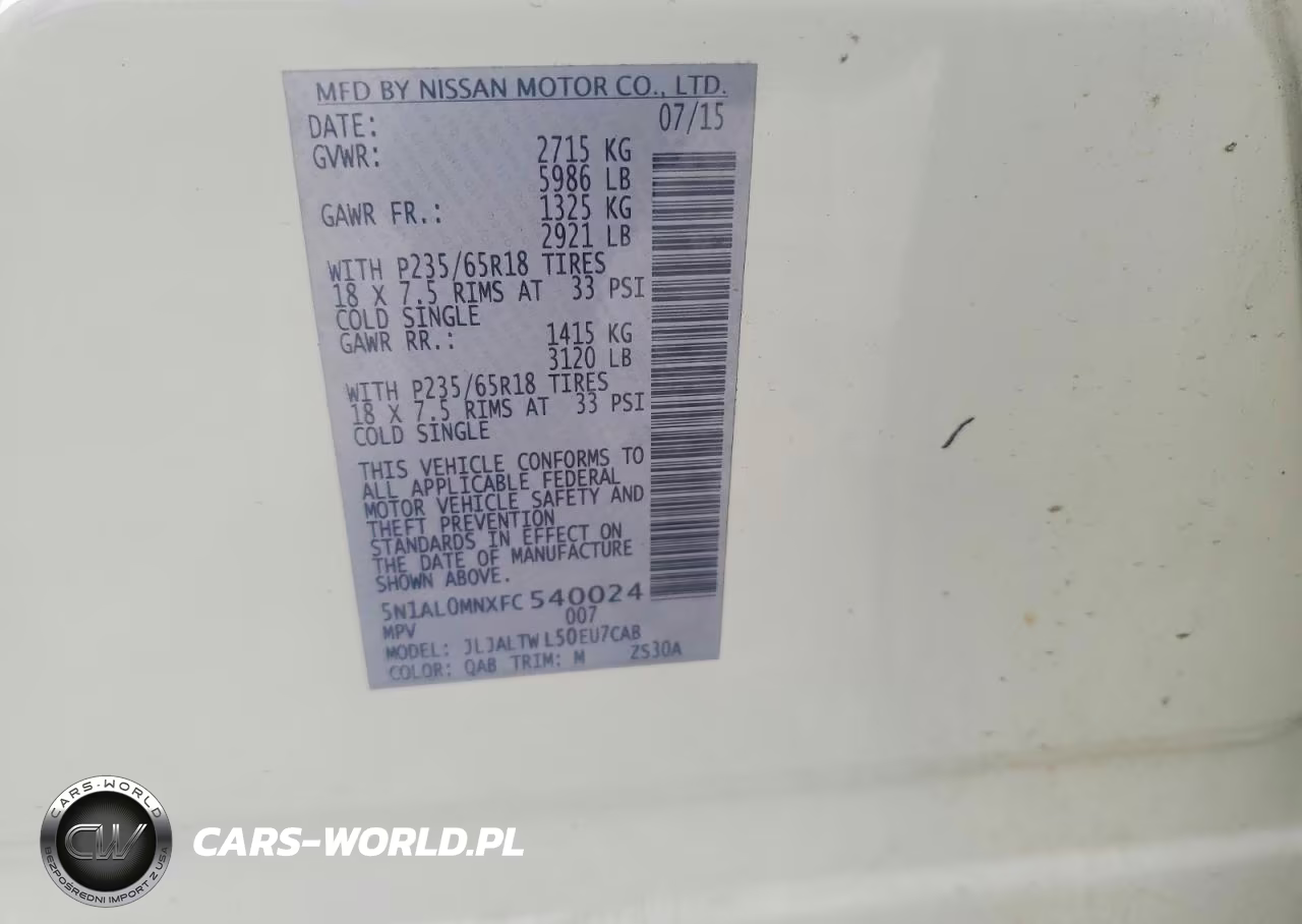 2015 Infiniti Qx60 Base VIN:5N1AL0MNXFC540024 - 13