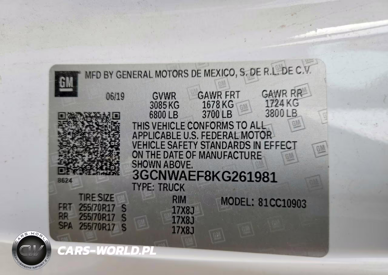 2019 Chevrolet Silverado C1500 VIN:3GCNWAEF8KG261981 - 12