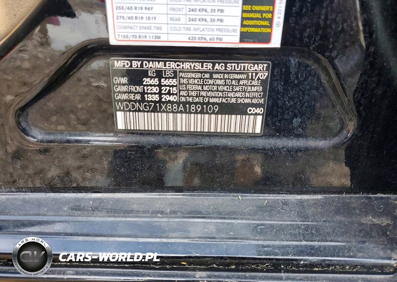 2008 Mercedes-Benz S 550 VIN:WDDNG71X88A189109 - 13