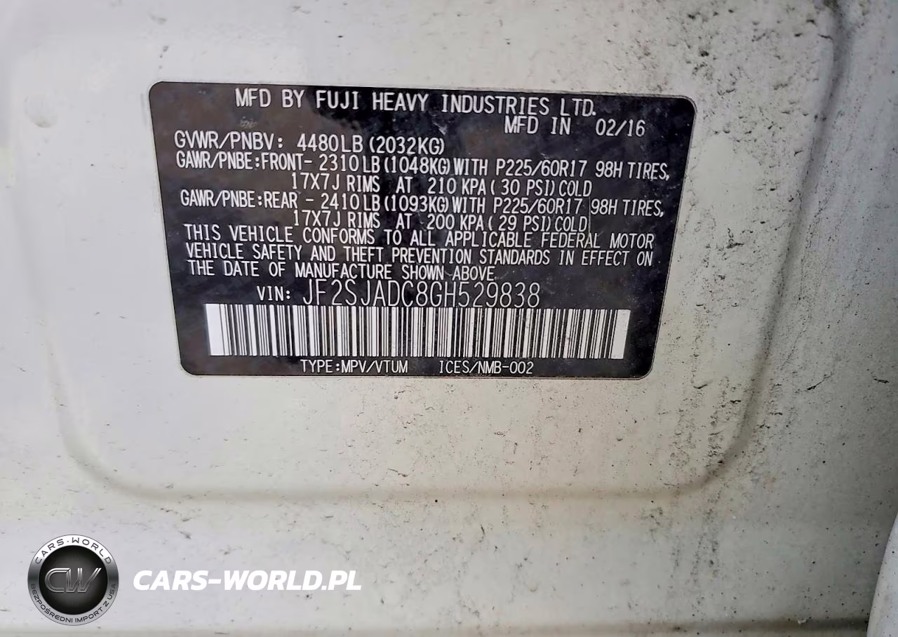 2016 Subaru Forester 2.5I Premium VIN:JF2SJADC8GH529838 - 13