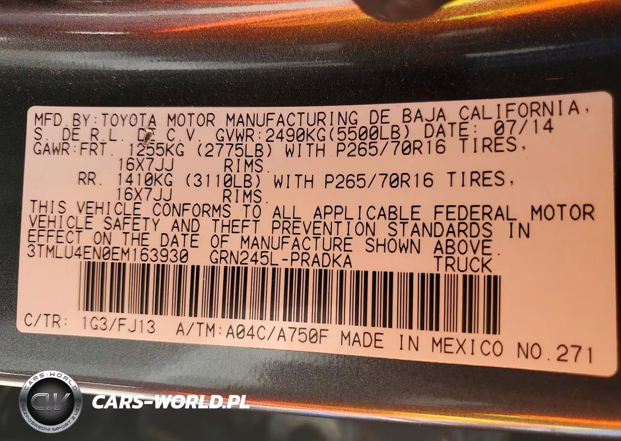 2014 Toyota Tacoma V6 VIN:3TMLU4EN0EM163930 - 12