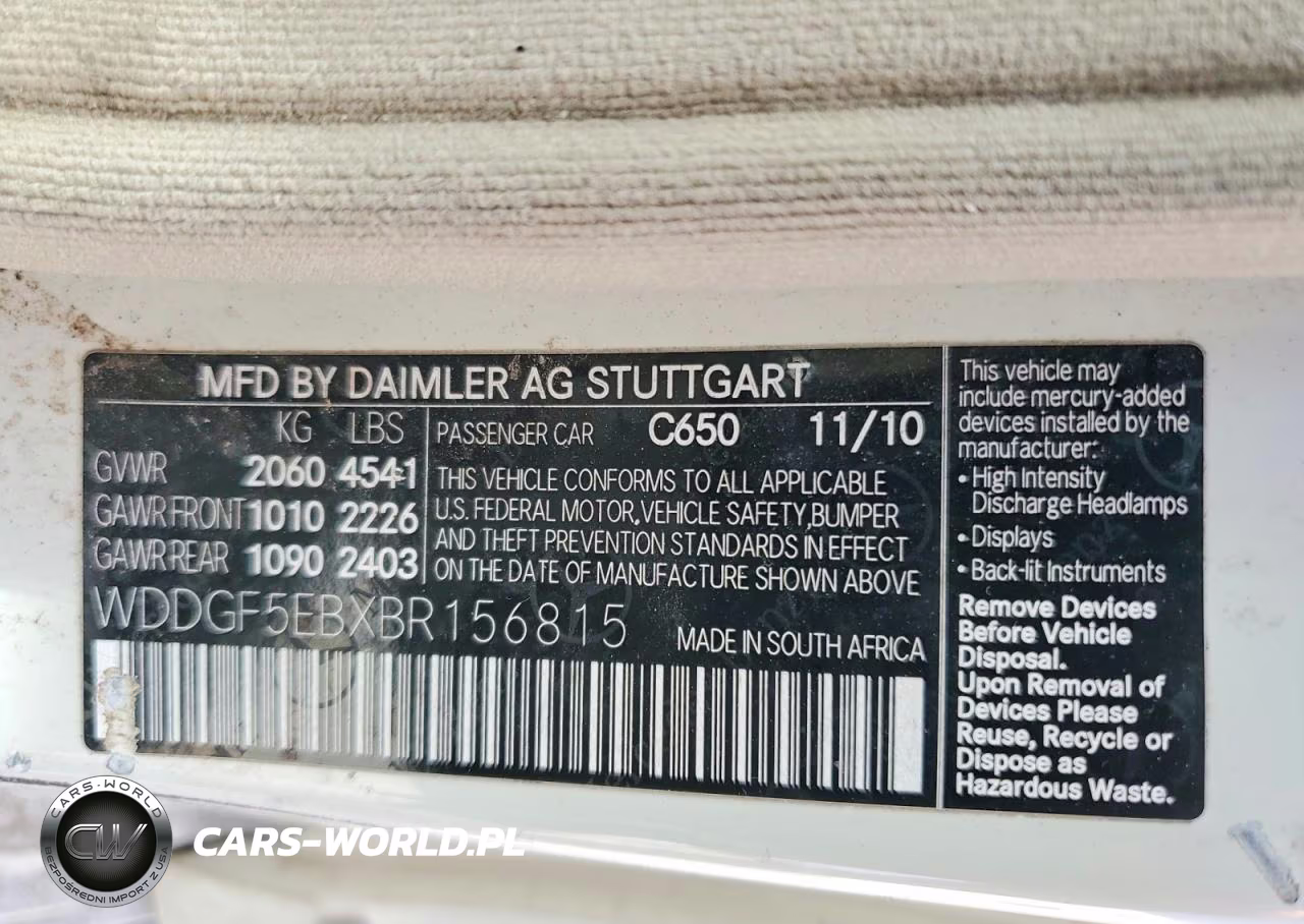 2011 Mercedes-Benz C 300 VIN:WDDGF5EBXBR156815 - 12