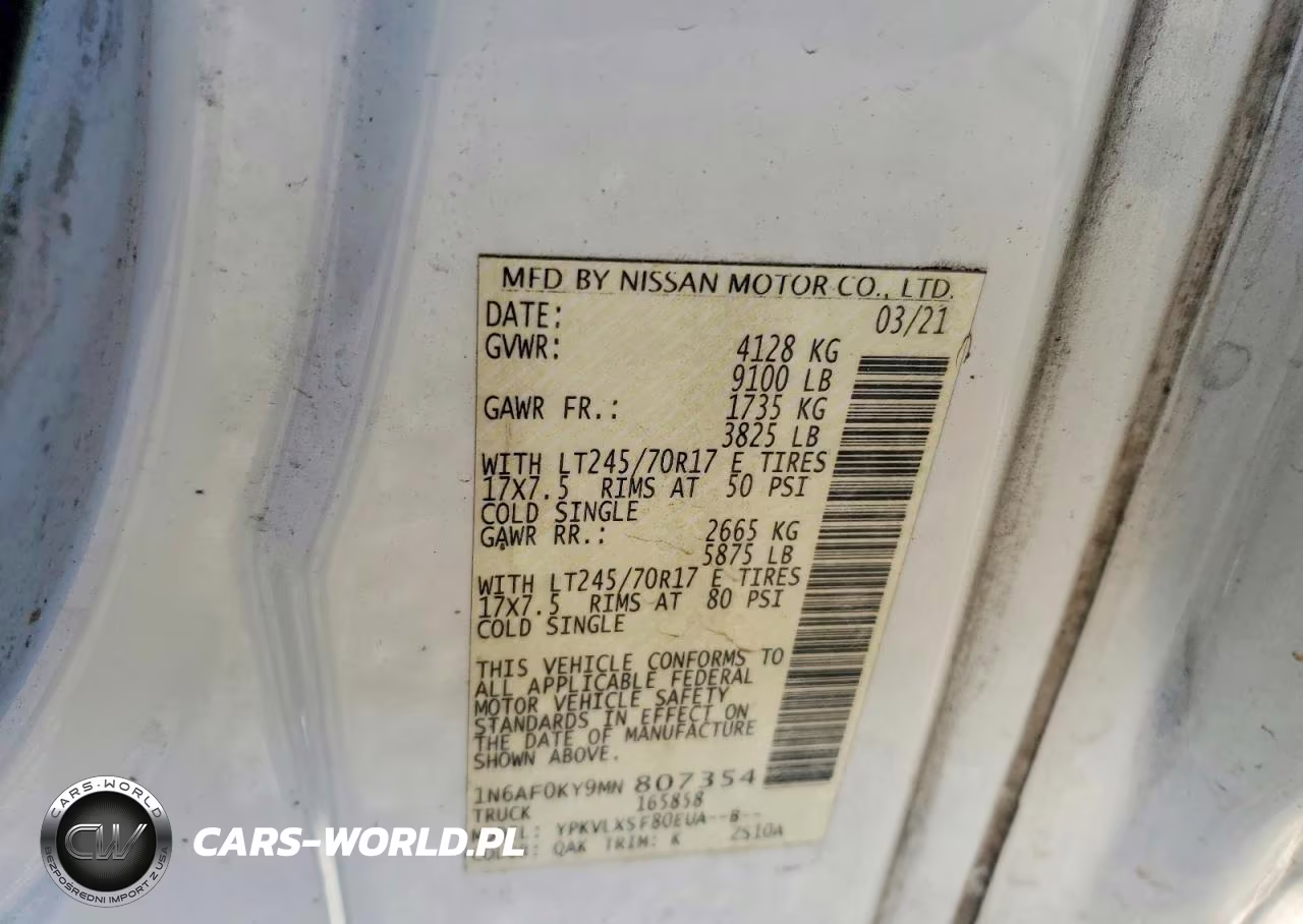 2021 Nissan Nv 2500 Hd Sv VIN:1N6AF0KY9MN807354 - 13