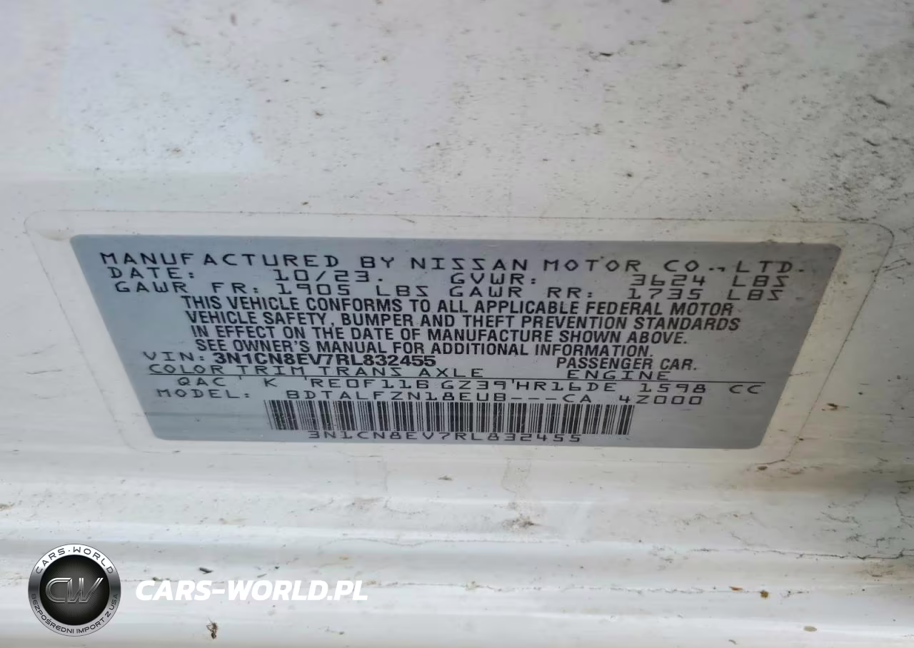 2024 Nissan Versa Sv VIN:3N1CN8EV7RL832455 - 13