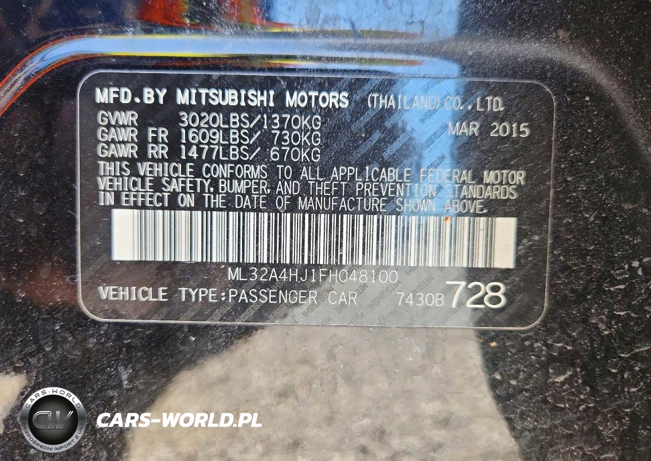 2015 Mitsubishi Mirage Es VIN:ML32A4HJ1FH048100 - 13