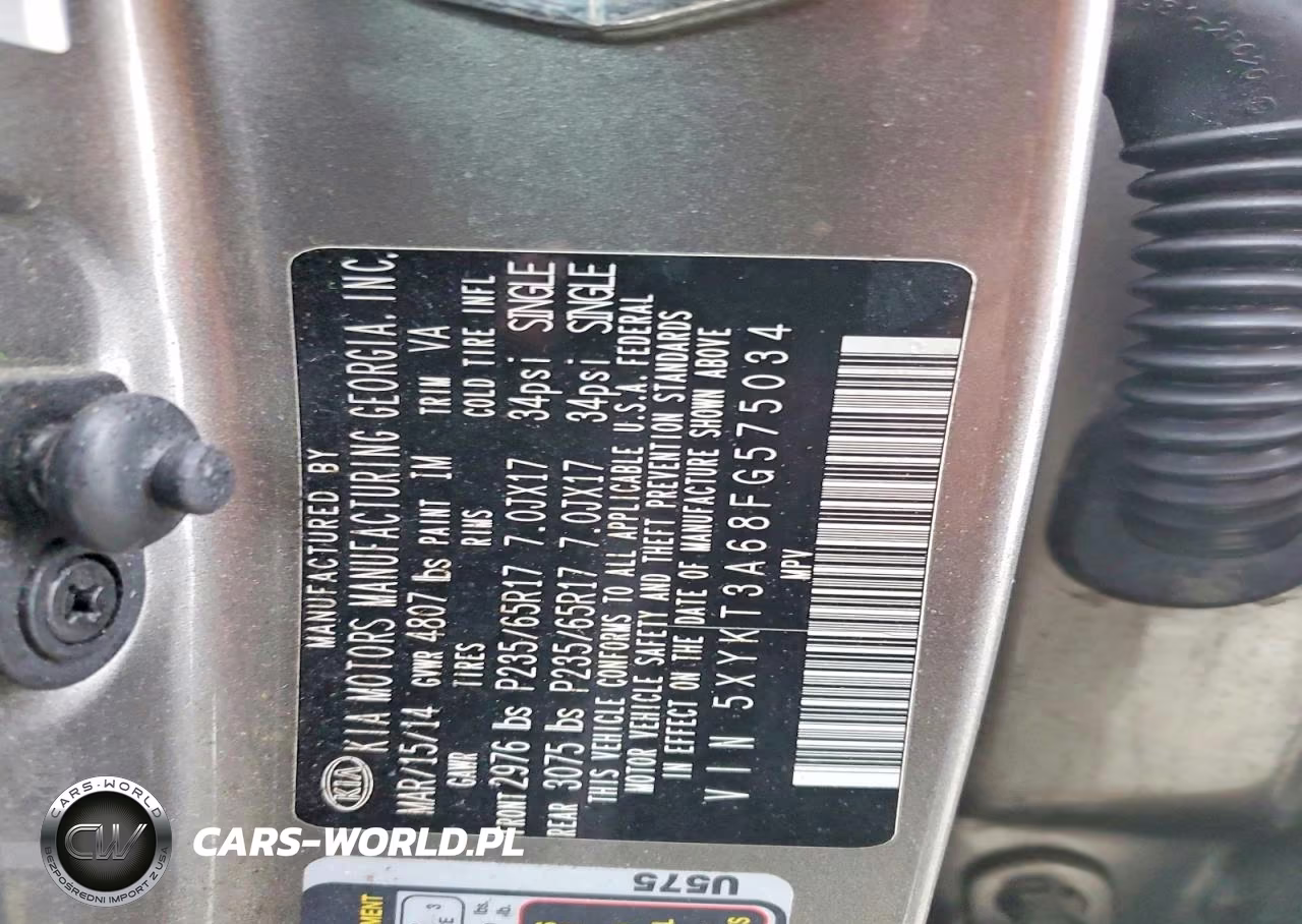 2015 Kia Sorento Lx VIN:5XYKT3A68FG575034 - 13