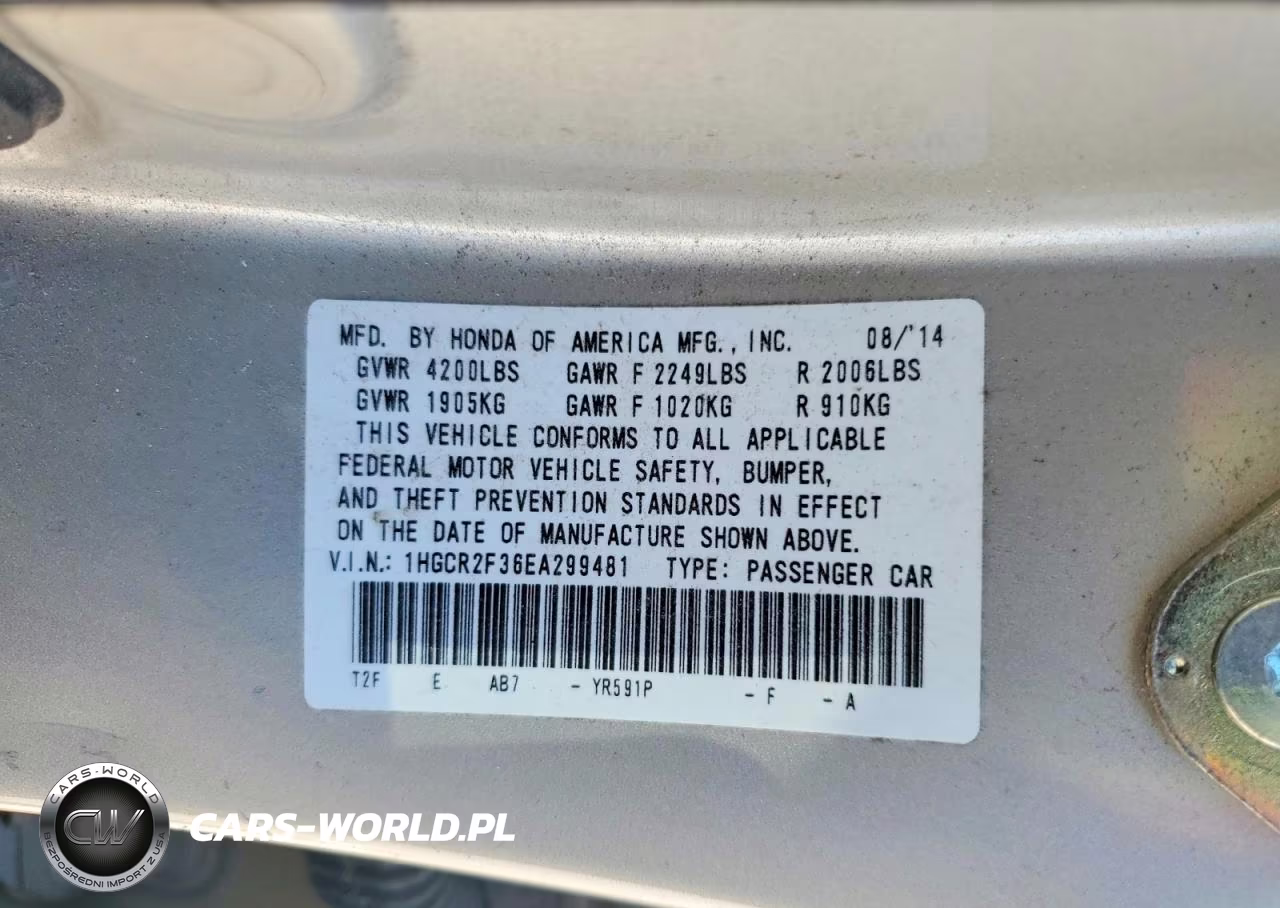 2014 Honda Accord Lx VIN:1HGCR2F36EA299481 - 13