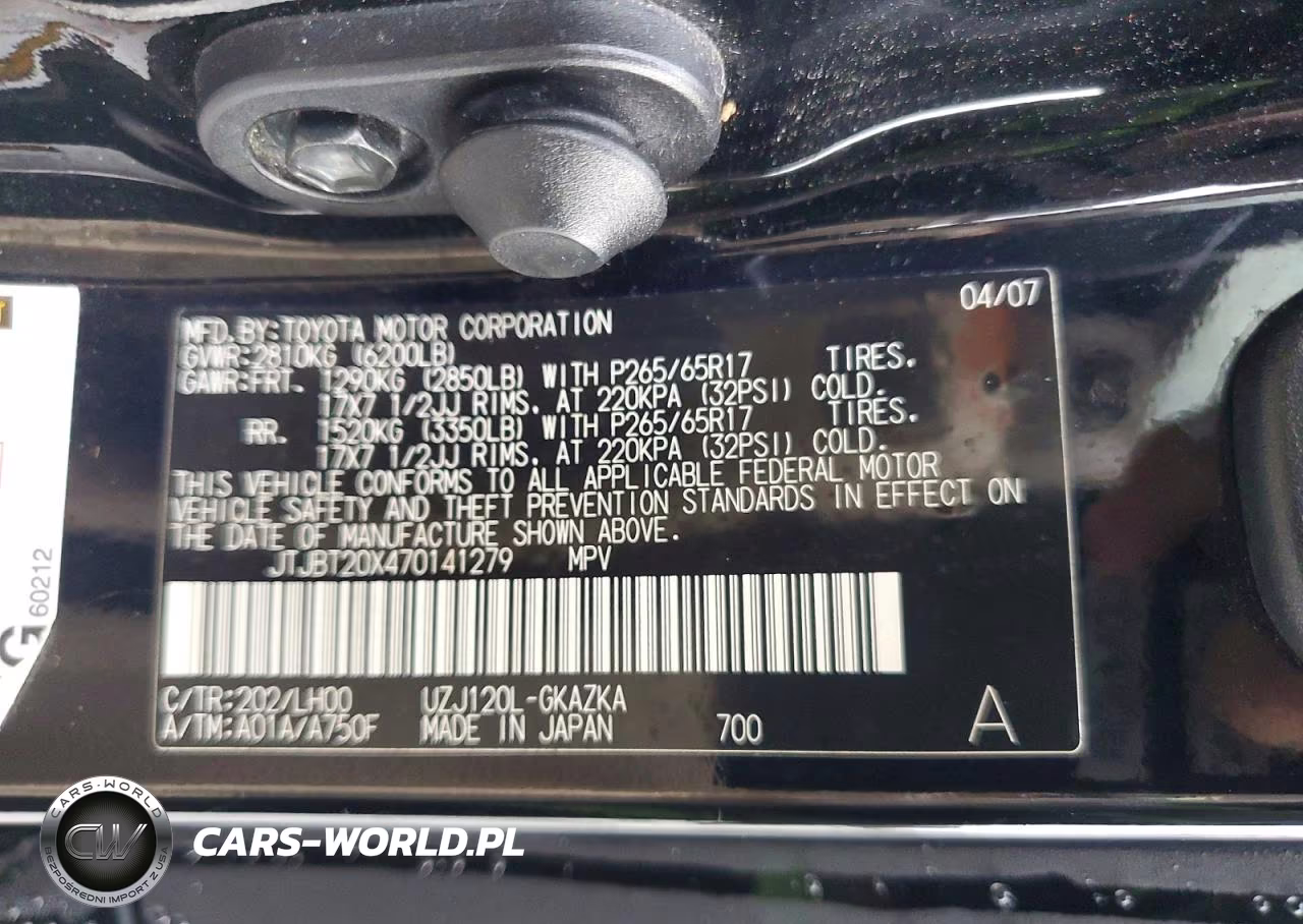 2007 Lexus Gx 470 Base VIN:JTJBT20X470141279 - 13