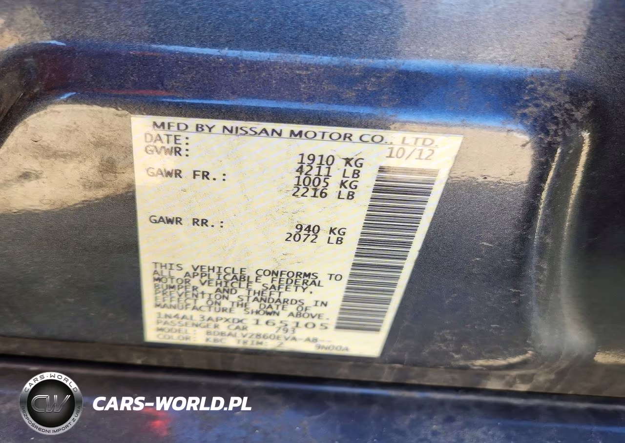 2013 Nissan Altima 2.5 VIN:1N4AL3APXDC165105 - 13