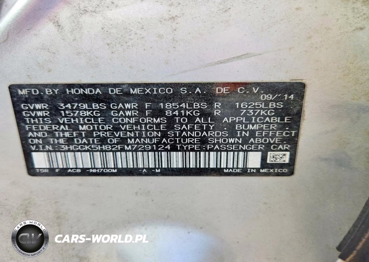2015 Honda Fit Ex VIN:3HGGK5H82FM729124 - 14