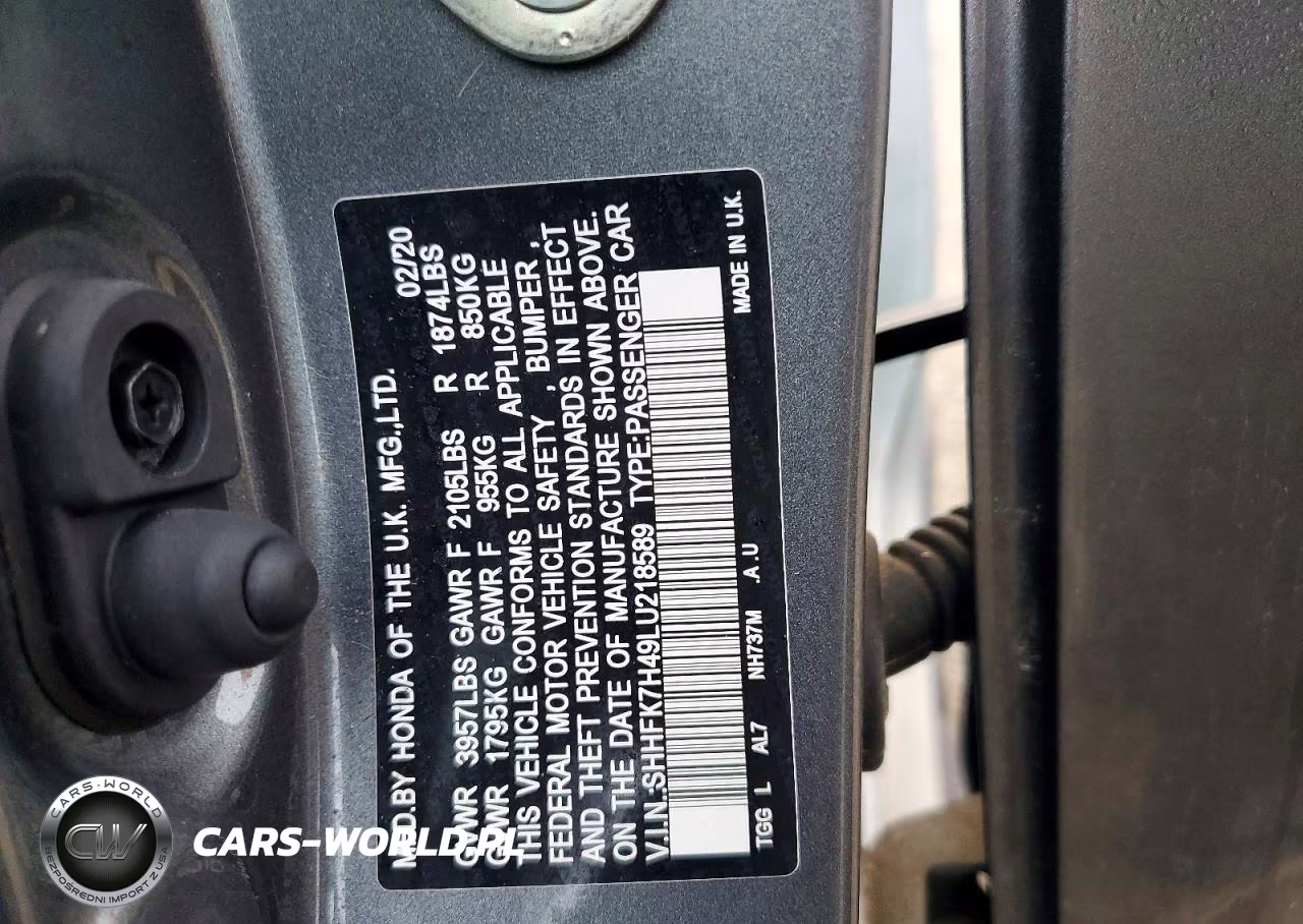 2020 Honda Civic Sport VIN:SHHFK7H49LU218589 - 13