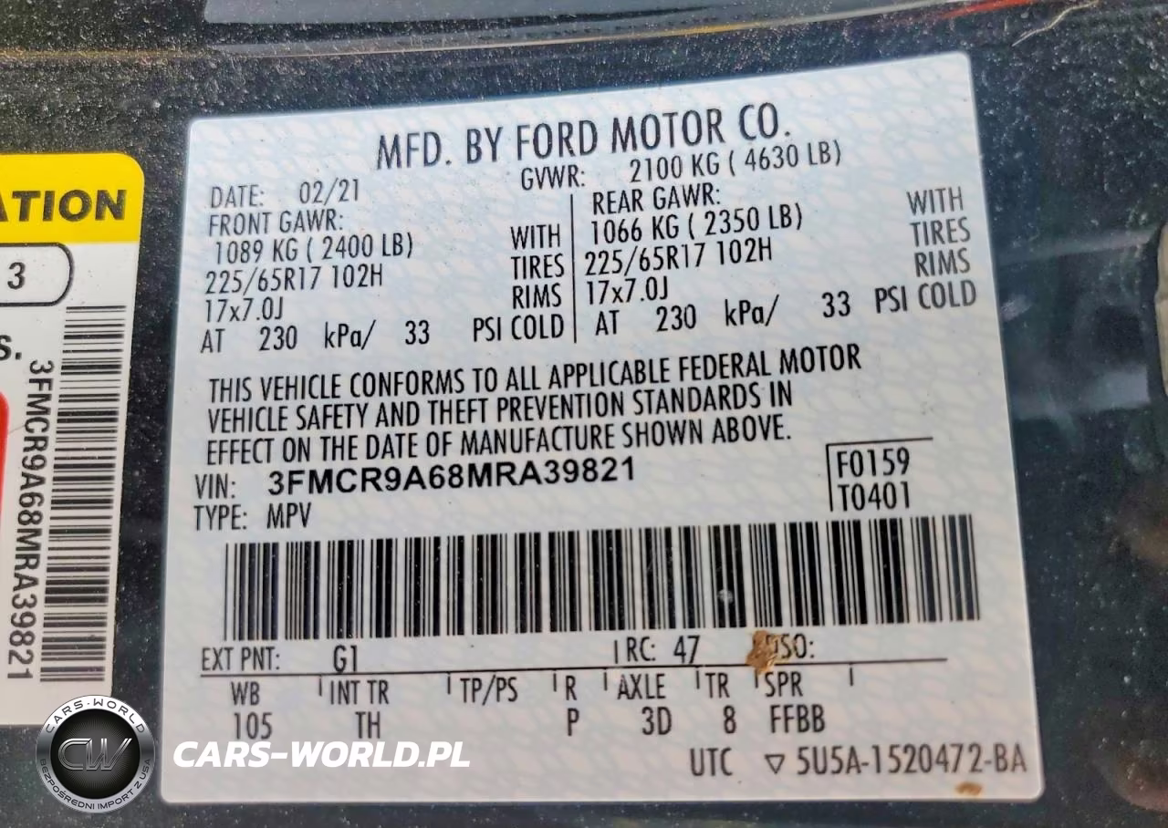 2021 Ford Bronco Sport VIN:3FMCR9A68MRA39821 - 13