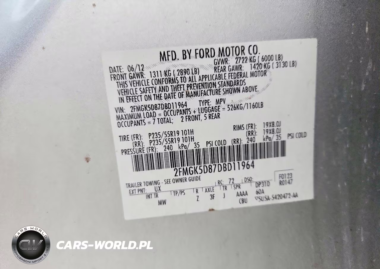 2013 Ford Flex VIN:2FMGK5D87DBD11964 - 14