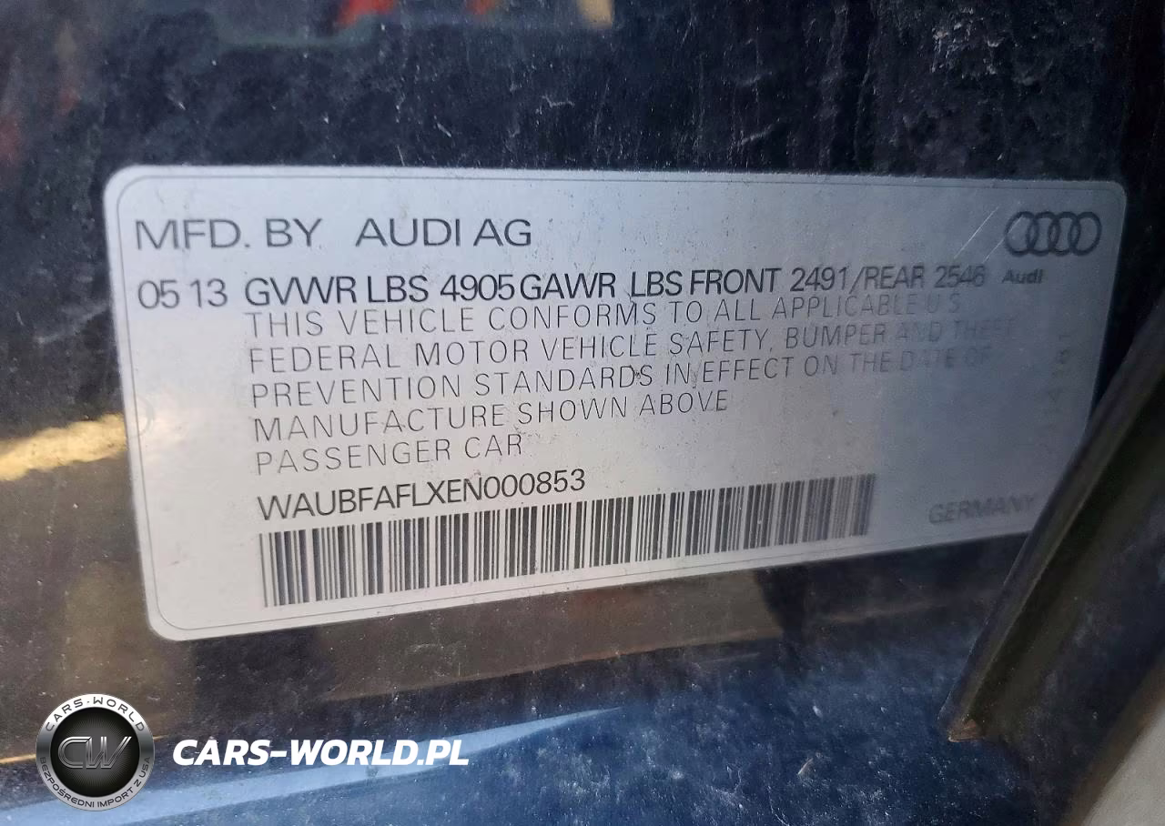2014 Audi A4 Premium VIN:WAUBFAFLXEN000853 - 12