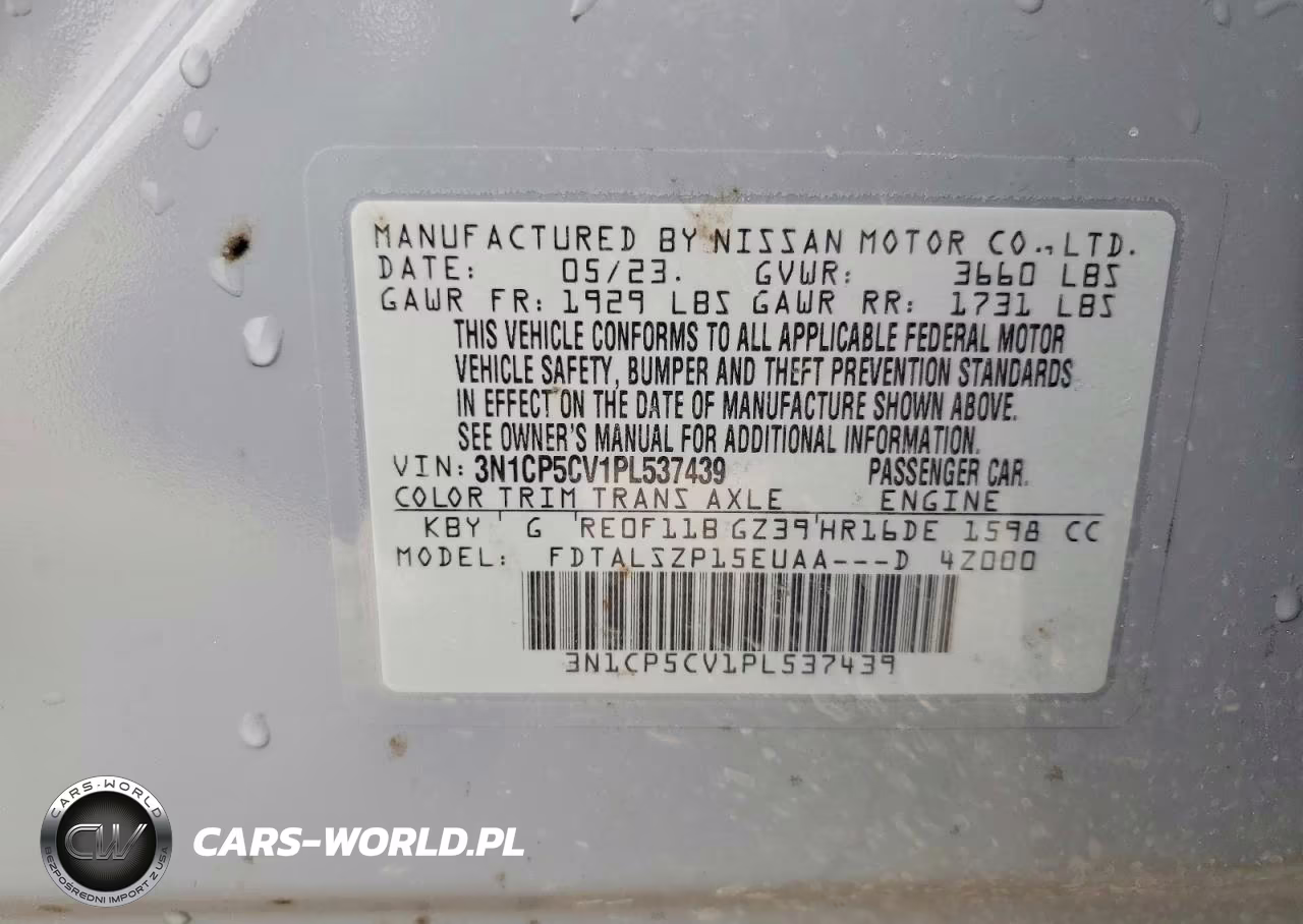 2023 Nissan Kicks Sv VIN:3N1CP5CV1PL537439 - 14